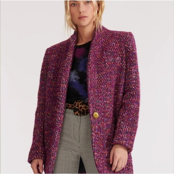 Veronica Beard Crispin Coat Multicolor Tweed Jacket Size 8 NWT - Picture 1 of 10